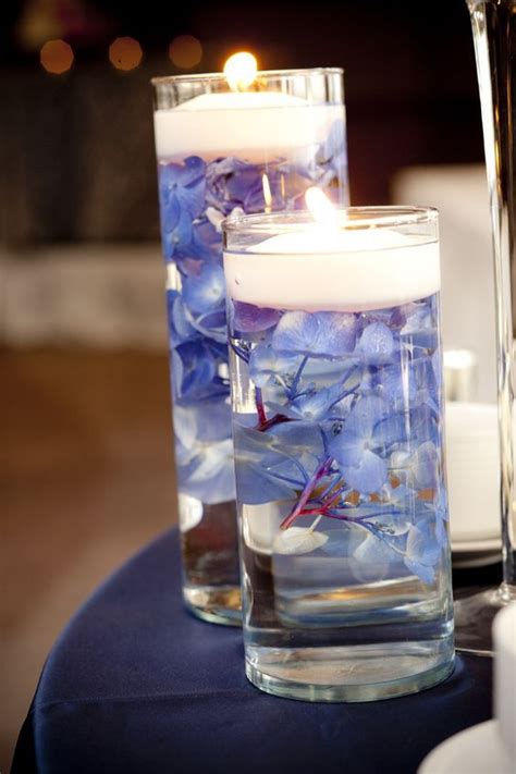 Blue Hydrangea Floating Candles