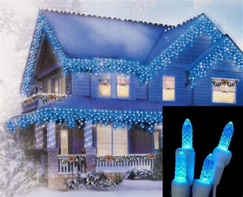 blue icicle christmas lights