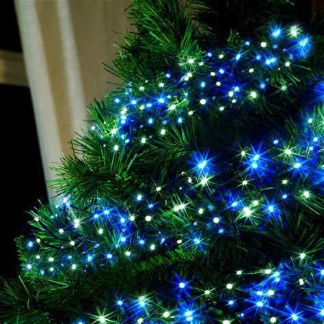 blue indoor christmas tree lights
