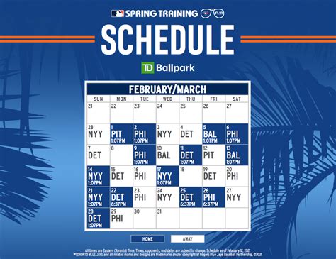 blue jays spring training game schedule