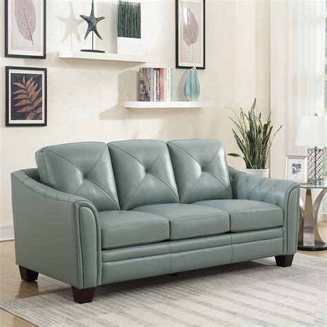 Popular Blue Leather Sofas For Sale For Living Room