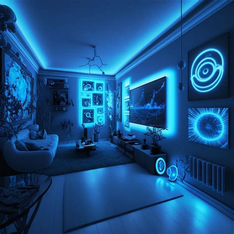 Blue LED Lights Bedroom