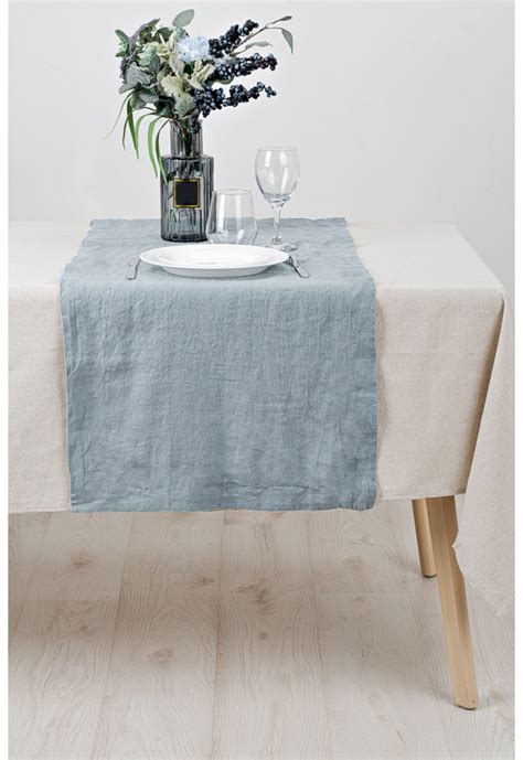 Blue Linen Table Runner