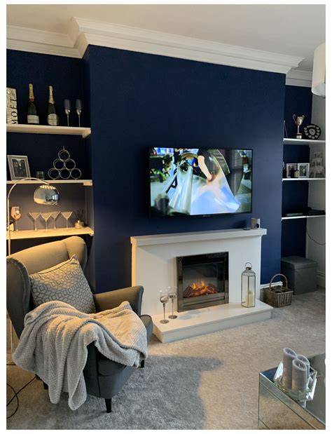 My favourite blue in our lounge Stiffkey Blue by Farrow and Ball Blue