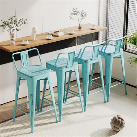 Blue Metal Barstools