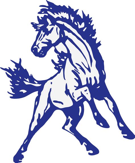 blue mustang horse logo