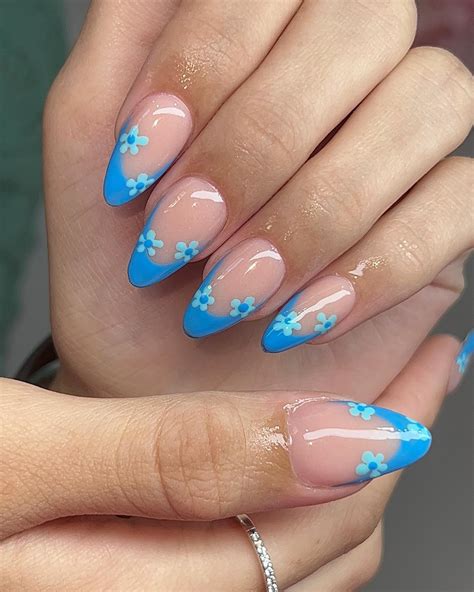 Blue Nails With Designs