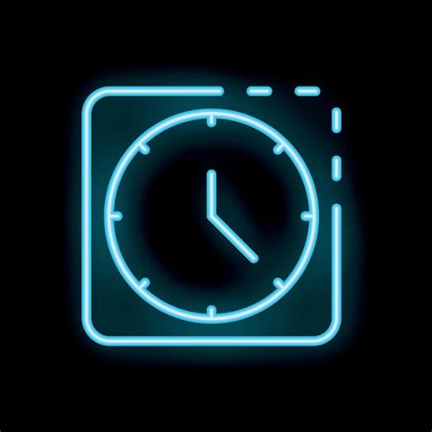 Blue Neon Clock Icon