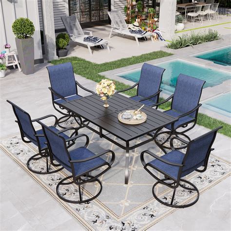 Norman 7PC Dining Set Blue by Patio5 NORDST704 Missouri Furniture