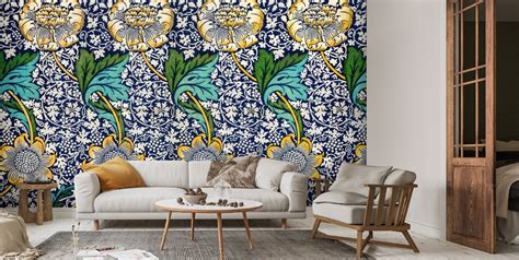 Blue Patterned Wallpaper Uk