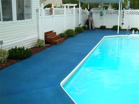 Blue pool deck