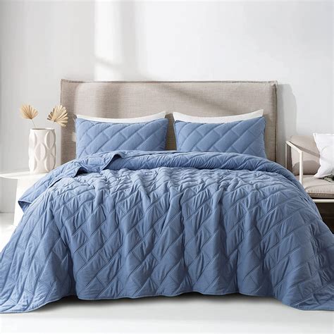 Blue Quilted Bedding