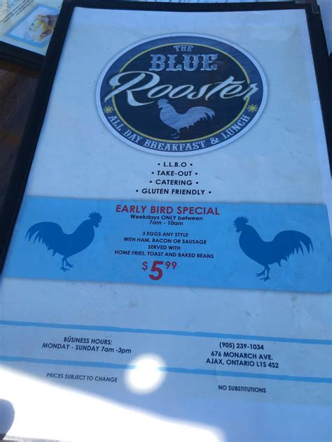 blue rooster ajax menu
