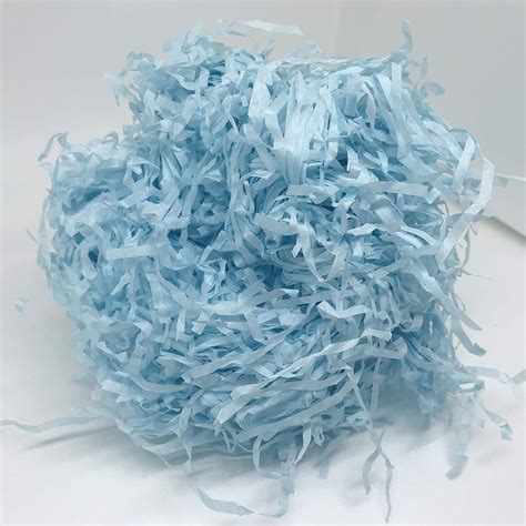 blue shredded tissue paper