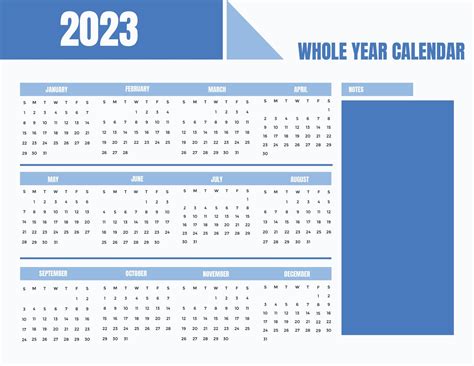 blue sky calendar 2023 2024