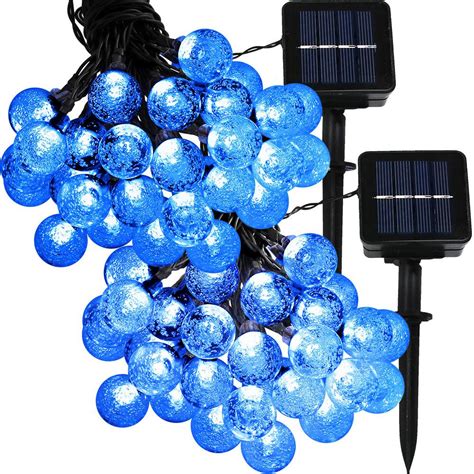 blue solar string lights