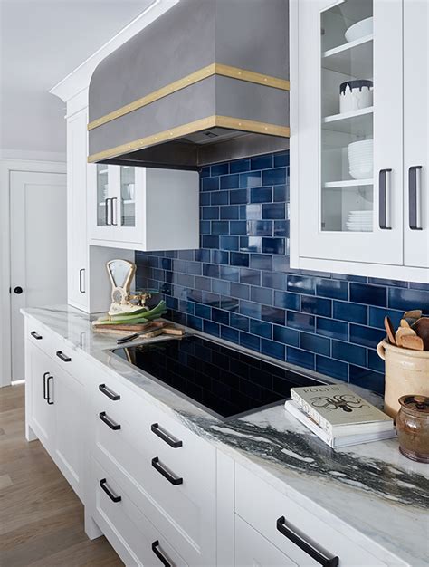 Blue Subway Tile Kitchen Backsplash