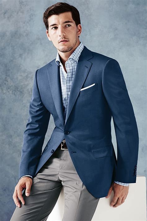 Blue Suit Jacket Gray Pants