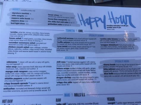 blue sushi happy hour menu