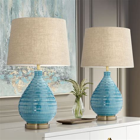 blue table lamps for living room