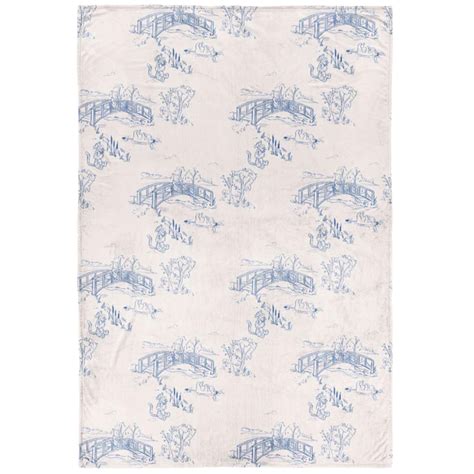 Blue Toile Throw Blanket