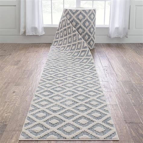 Blue Trellis Stair Runner