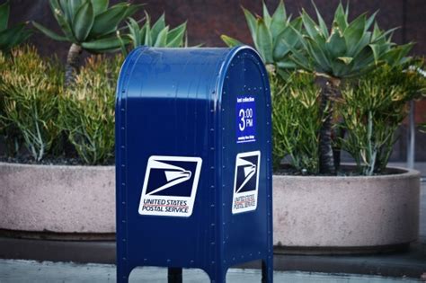Blue Us Mailbox