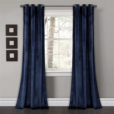 blue velvet curtain panels