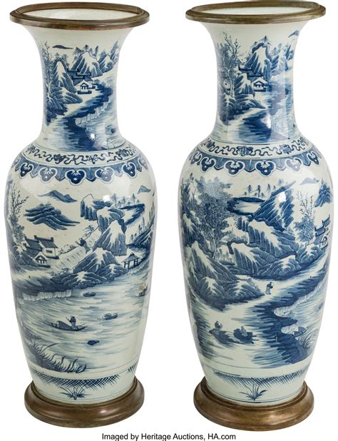 home.furnitureanddecorny.com:blue white oriental floor vase homegoods store