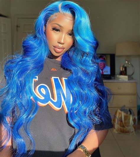 blue wig black girl