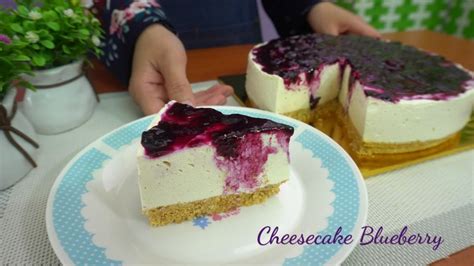 Resipi Blueberry Cheesecake Tanpa Bakar