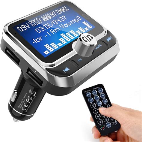 Upgraded Bluetooth FM Transmitter, Wireless Radio Adapter Hands Free Car Kit with 1.