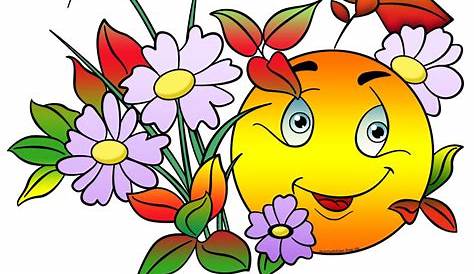 Smiley Mit Blumen