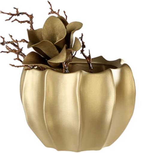 Übertopf Oro in Gold großes Metall Pflanzgefäß dhal.de dasherza