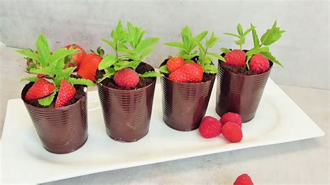 Schokoladige Blumentopf Cupcakes für den Frühling Dessert rezepte