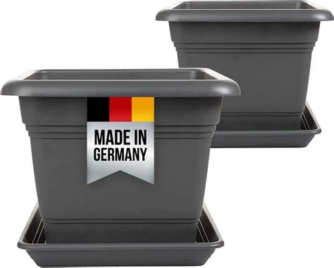 Pflanzkübel KUBUS quadratisch in anthrazit aus Kunststoff