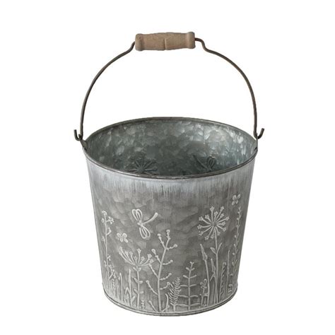 HFG DekoEimer aus Zink D 13,5 cm dunkelgrau Pflanzeimer Blumentopf