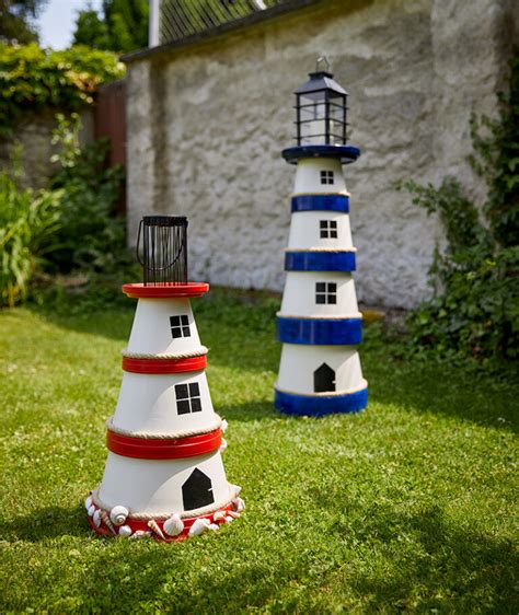 Tontopf leuchtturm, Leuchtturm basteln, Leuchturm basteln