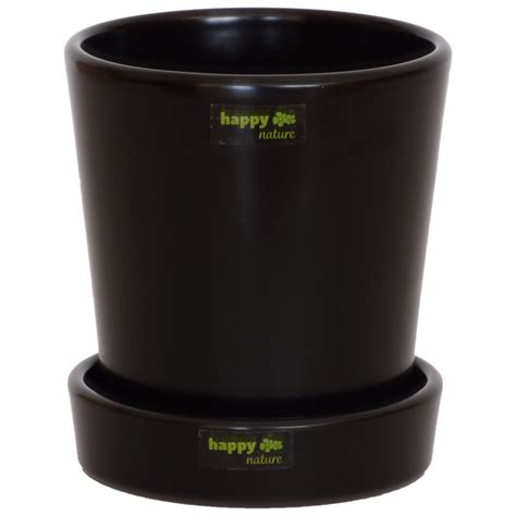 Blumentopf Claire D22cm Farbe schwarz, Durchmesser 22 cm