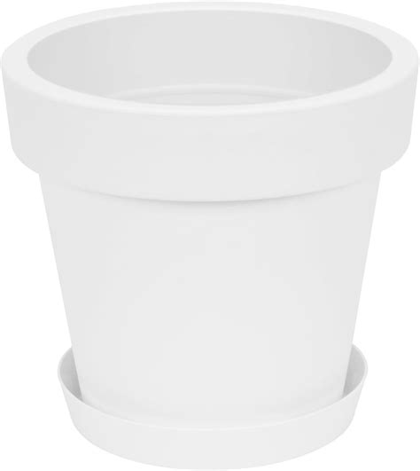 PROSPERPLAST Blumentopf RATO Rattan Optik 19L weiss DBR350