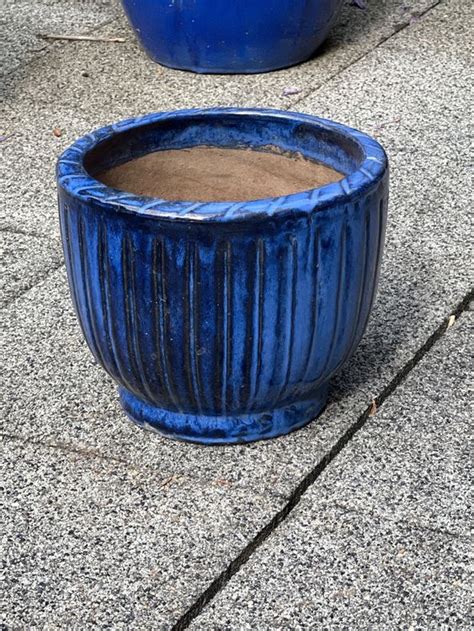 Blumentopf blau glasiert, Winterhart Kaufen auf Ricardo