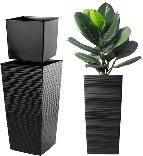 Blumentopfständer aus Metall schwarz eckig 2 in versch. Größen