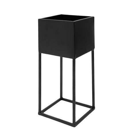 Meinposten Blumentopf »2er Set Blumentöpfe m Gestell schwarz Metall