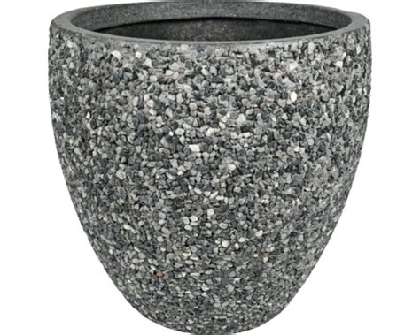 FiberglasStein Beton Blumenkübel Konisch Blumentopf Pflanzkübel grau