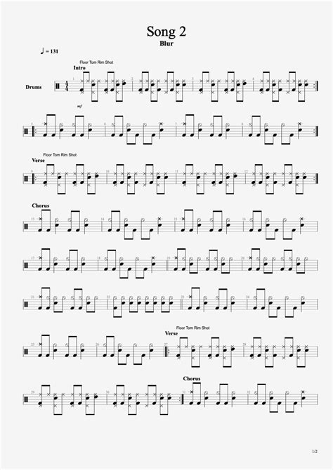 blur song 2 drum sheet