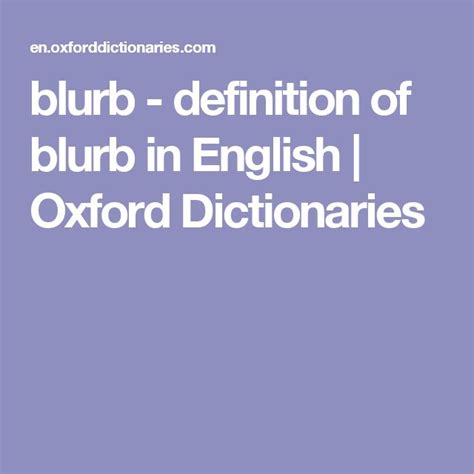 blurb definition synonym