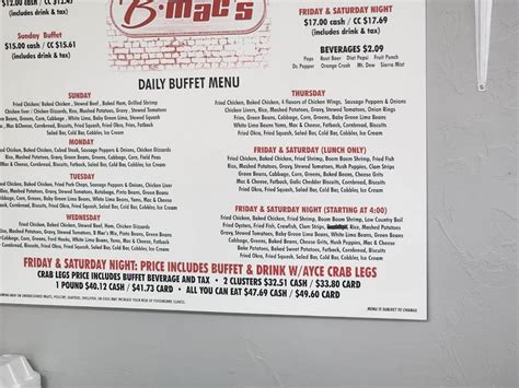 bmacs callahan menu