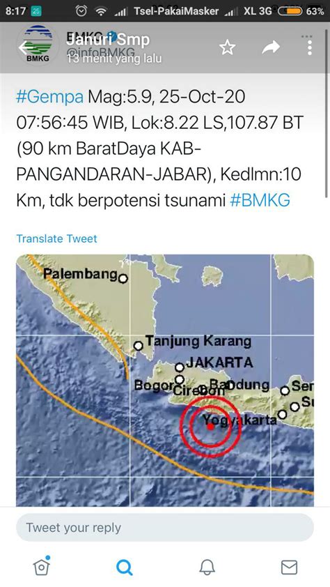 bmkg tegal gempa hari ini