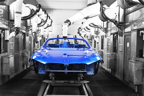 The new BMW 8 Series Convertible in the paint shop at BMW Group Plant