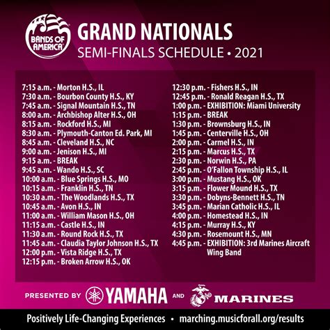 boa grand nationals 2018 schedule